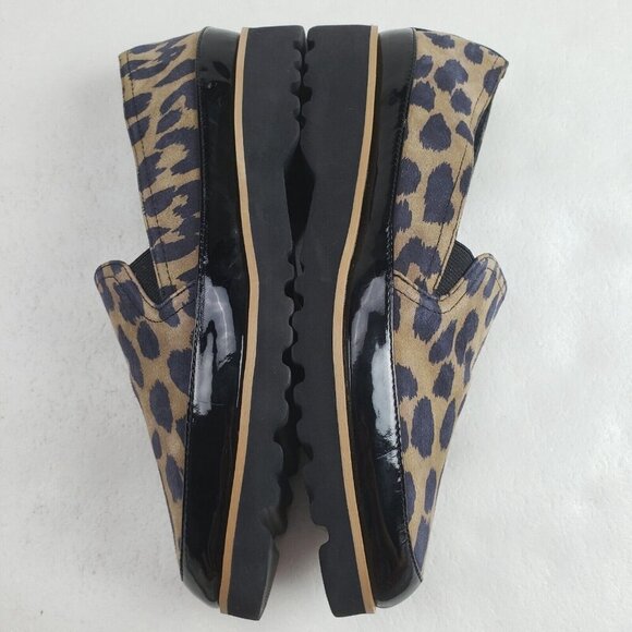 Donald Pliner Conner Leopard Loafer Womens 6.5 Black Leather Slip On Flat Shoe - Picture 6 of 9